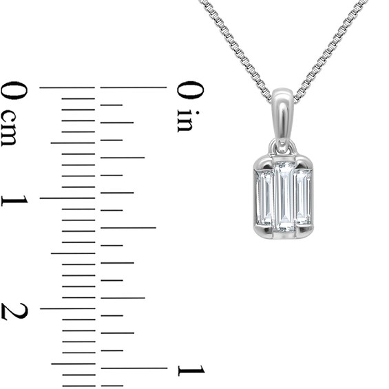 1/2 CT. T.w. Emerald-Shaped Lab-Grown Multi-Diamond Pendant in Sterling Silver (I/Si2)