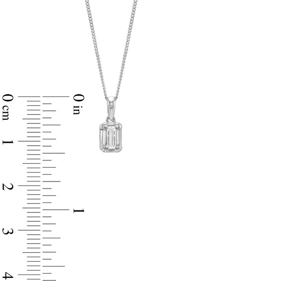 1/2 CT. T.w. Emerald-Shaped Lab-Grown Multi-Diamond Pendant in Sterling Silver (I/Si2)