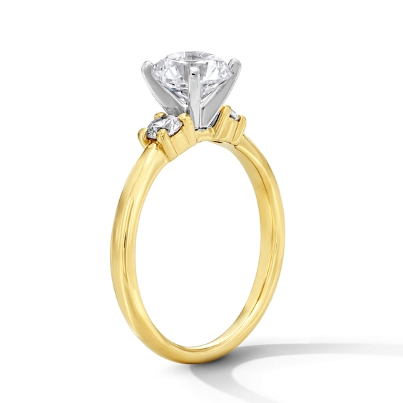 1/4 CT. T.w. Diamond Three Stone Semi Mount in 14K Gold