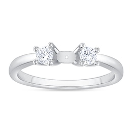 1/4 CT. T.W. Diamond Three Stone Semi Mount in 14K White Gold