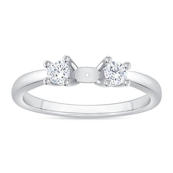 1/4 CT. T.w. Diamond Three Stone Semi Mount in 14K White Gold