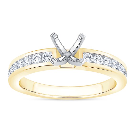 3/8 CT. T.w. Diamond Channel-Set Shank Semi Mount in 14K Gold