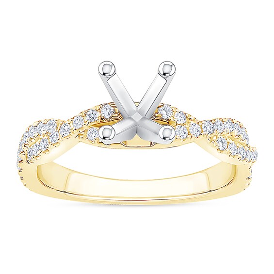 1/3 CT. T.w. Diamond Twist Shank Semi Mount in 14K Gold