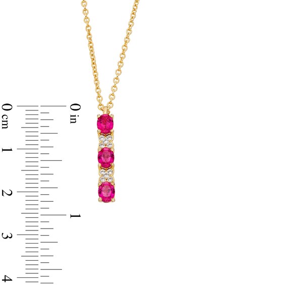Lab-Created Ruby and Lab-Created Sapphire Pendant, Bracelet, Earrings and Ring Set in Sterling Silver and 14K Gold Plate