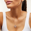 Thumbnail Image 2 of 7.0mm Heart-Shaped Lab-Created Opal and White Lab-Created Sapphire Infinity Heart Pendant in Sterling Silver