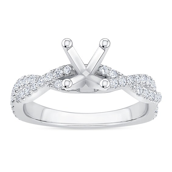 1/3 CT. T.w. Diamond Twist Shank Semi Mount in 14K White Gold