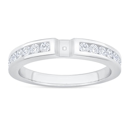 3/8 CT. T.W. Diamond Channel-Set Shank Semi Mount in 14K White Gold