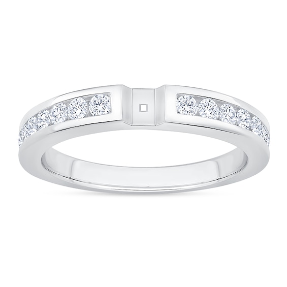3/8 CT. T.w. Diamond Channel-Set Shank Semi Mount in 14K White Gold