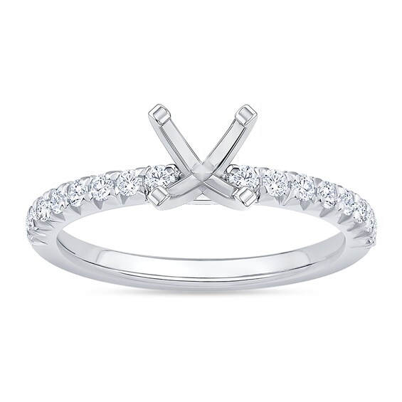 1/3 CT. T.w. Diamond Semi Mount in 14K White Gold