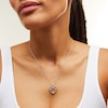 Thumbnail Image 2 of 7.0mm Heart-Shaped Citrine and White Lab-Created Sapphire Infinity Heart Pendant in Sterling Silver