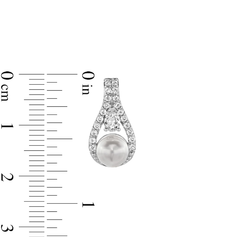 Main Image 4 of 7.0mm Heart-Shaped Citrine and White Lab-Created Sapphire Infinity Heart Pendant in Sterling Silver