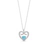 Thumbnail Image 1 of 7.0mm Heart-Shaped Swiss Blue Topaz and White Lab-Created Sapphire Infinity Heart Pendant in Sterling Silver