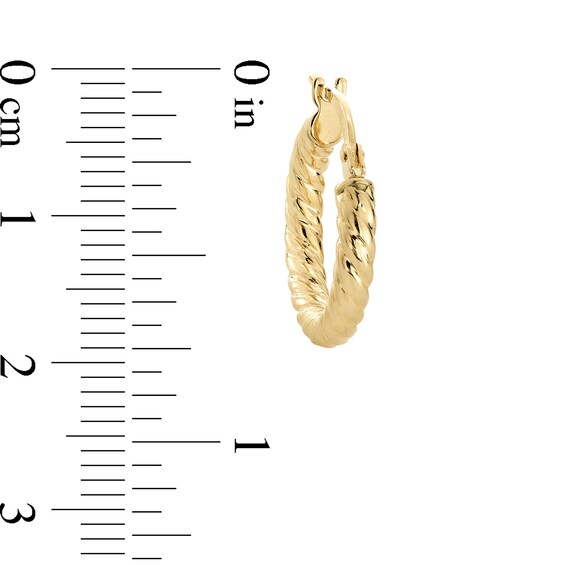 15.5mm Rope Twist Hoop Earrings in Hollow 14K Gold