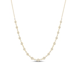 1 CT. T.W. Multi-Diamond Alternating Necklace in 10K Gold - 17”