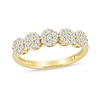 Thumbnail Image 1 of 1/2 CT. T.W. Multi-Diamond Five Flower Cluster Ring in 10K Gold