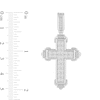Thumbnail Image 2 of 3 CT. T.W. Emerald-Cut and Round Certified Lab-Grown Diamond Cross Necklace Charm in 14K White Gold (F/SI2)