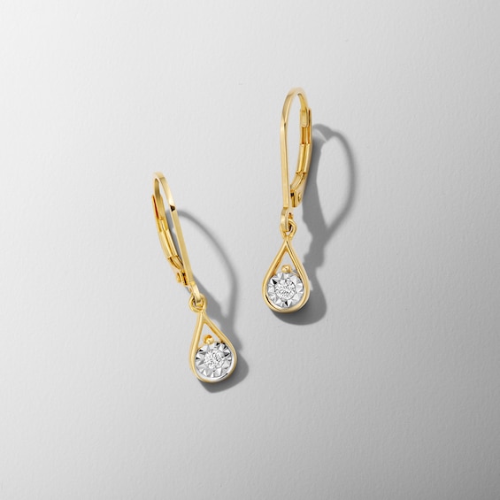 1/15 CT. T.w. Diamond Solitaire Teardrop Earrings in 10K Gold
