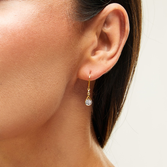 1/15 CT. T.w. Diamond Solitaire Teardrop Earrings in 10K Gold