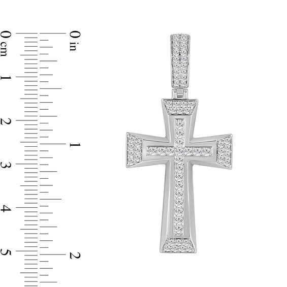 1-1/4 CT. T.w. Certified Lab-Grown Diamond Flared Cross Necklace Charm in 14K White Gold (F/Si2)