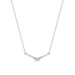 Diamond Accent Chevron Necklace in 10K White Gold