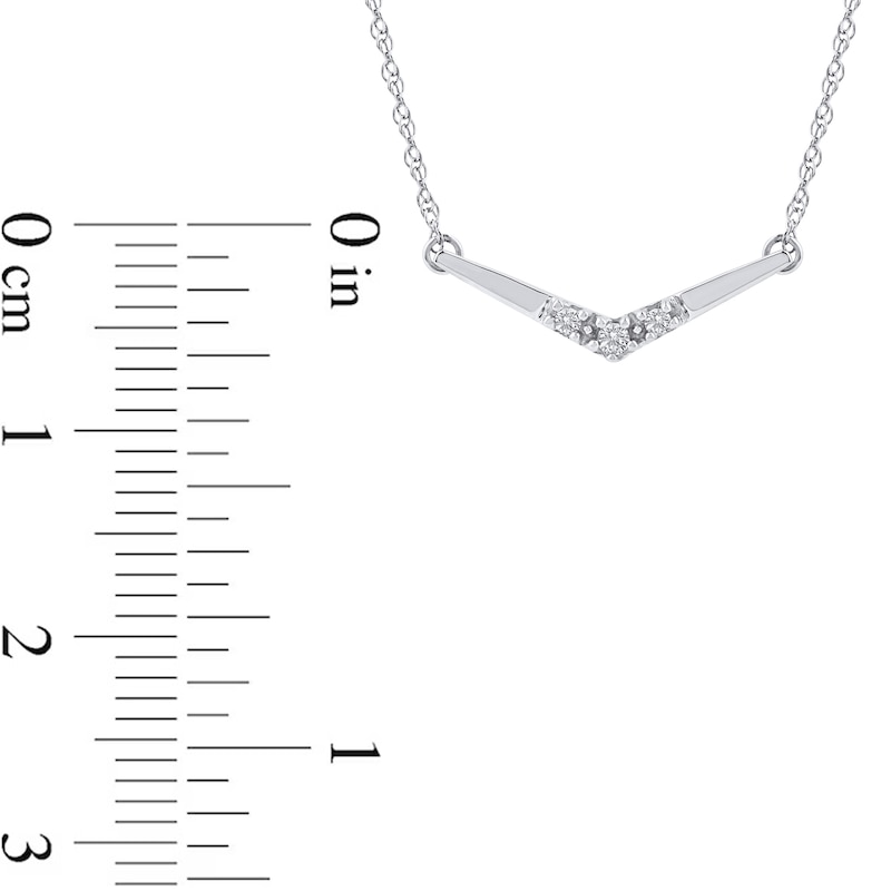 Main Image 4 of Diamond Accent Chevron Necklace in 10K White Gold