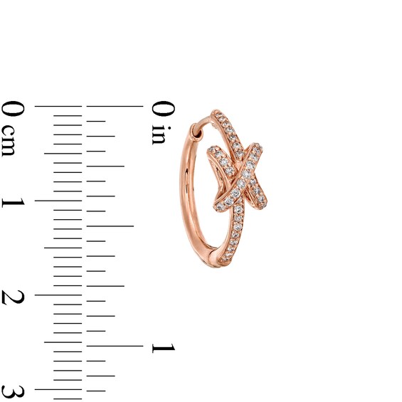 1/4 CT. T.w. Lab-Grown Diamond Knot Hoop Earrings in 10K Rose Gold (F/Si2)
