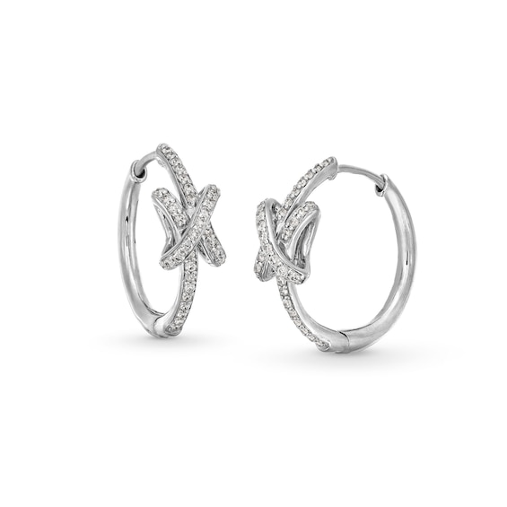 1/4 CT. T.w. Certified Lab-Grown Diamond Knot Hoop Earrings in 10K White Gold (F/Si2)