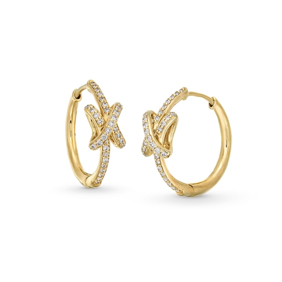 1/4 CT. T.w. Certified Lab-Grown Diamond Knot Hoop Earrings in 10K Gold (F/Si2)