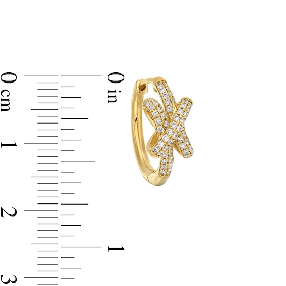 1/2 CT. T.w. Certified Lab-Grown Diamond Double Row Knot Hoop Earrings in 10K Gold (F/Si2)
