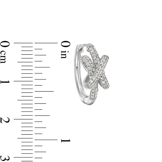 1/2 CT. T.w. Certified Lab-Grown Diamond Double Row Knot Hoop Earrings in 10K White Gold (F/Si2)