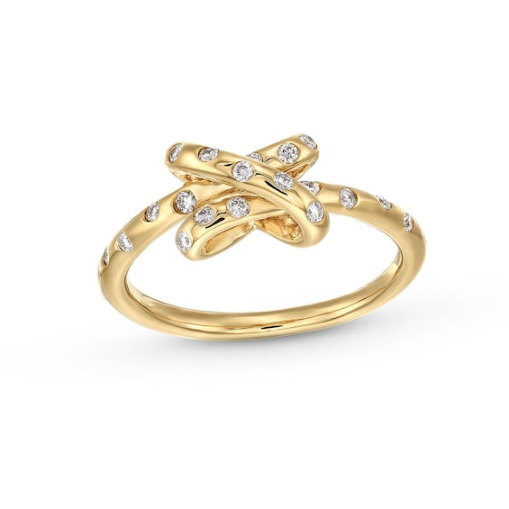 1/5 CT. T.w. Certified Lab-Grown Diamond Bubbles Knot Ring in 10K Gold (F/Si2)