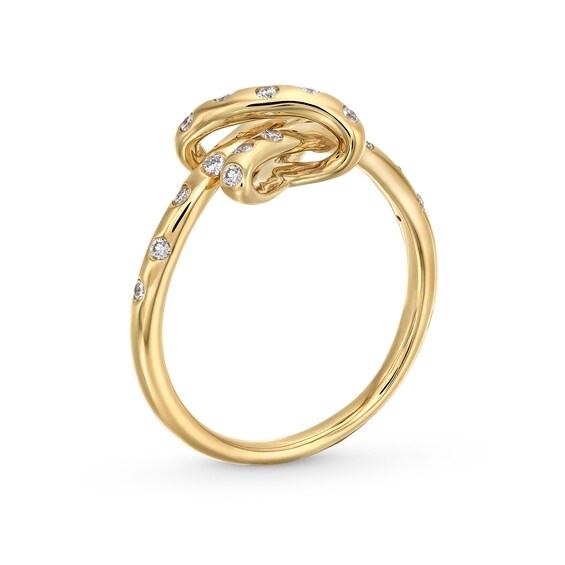 1/5 CT. T.w. Certified Lab-Grown Diamond Bubbles Knot Ring in 10K Gold (F/Si2)