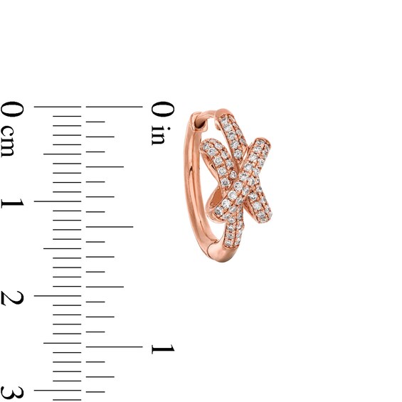 1/2 CT. T.w. Certified Lab-Grown Diamond Double Row Knot Hoop Earrings in 10K Rose Gold (F/Si2)