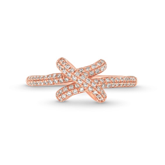 1/3 CT. T.w. Certified Lab-Grown Diamond Double Row Knot Ring in 10K Rose Gold (F/Si2)