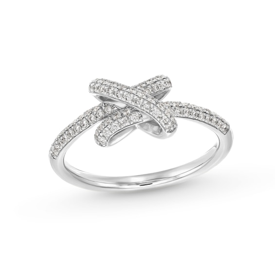 1/3 CT. T.w. Certified Lab-Grown Diamond Double Row Knot Ring in 10K White Gold (F/Si2)