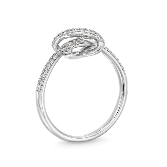 1/3 CT. T.w. Certified Lab-Grown Diamond Double Row Knot Ring in 10K White Gold (F/Si2)