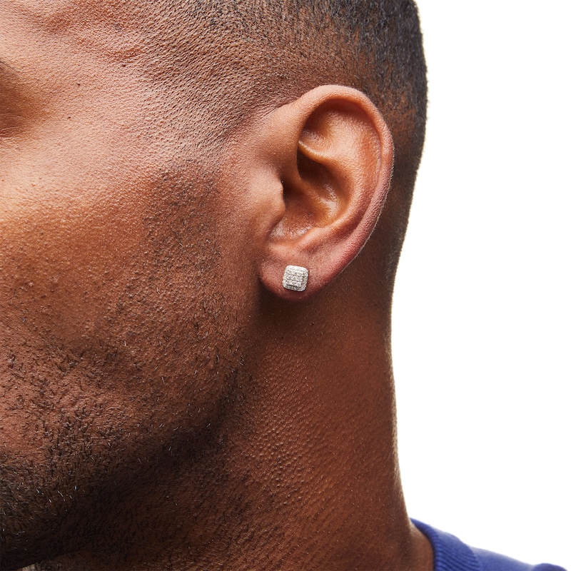 Main Image 2 of 1/4 CT. T.W. Cushion-Shaped Multi-Diamond Octagon Frame Stud Earrings in 10K Gold