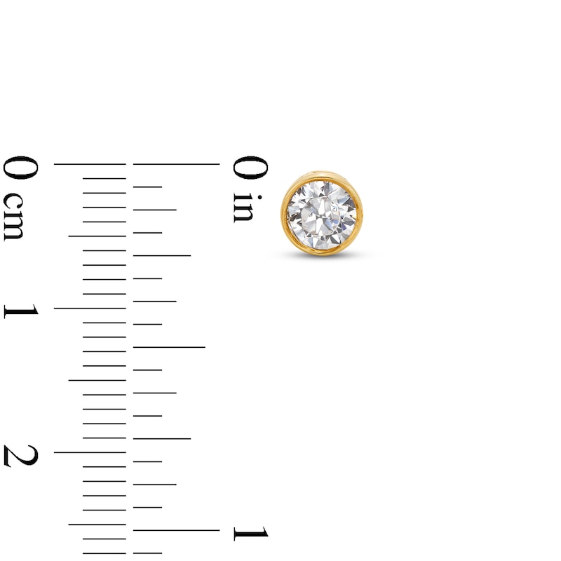 Main Image 3 of 1 CT. T.W. Certified Lab-Grown Diamond Bezel-Set Solitaire Stud Earrings in 14K Gold (F/SI2)