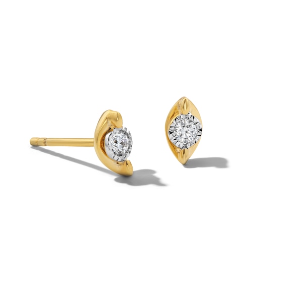 1/10 CT. T.w. Diamond Solitaire Marquise Frame Stud Earrings in 10K Gold