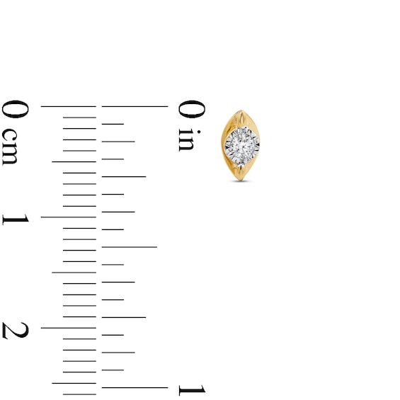 1/10 CT. T.w. Diamond Solitaire Marquise Frame Stud Earrings in 10K Gold