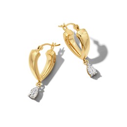 1/2 CT. T.W. Pear-Shaped Certified Lab-Created Diamond Solitaire Drop Earrings in 14K Gold (F/SI2)