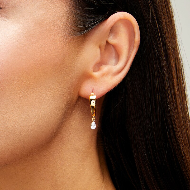 Main Image 2 of 1/2 CT. T.W. Pear-Shaped Certified Lab-Grown Diamond Solitaire Drop Earrings in 14K Gold (F/SI2)