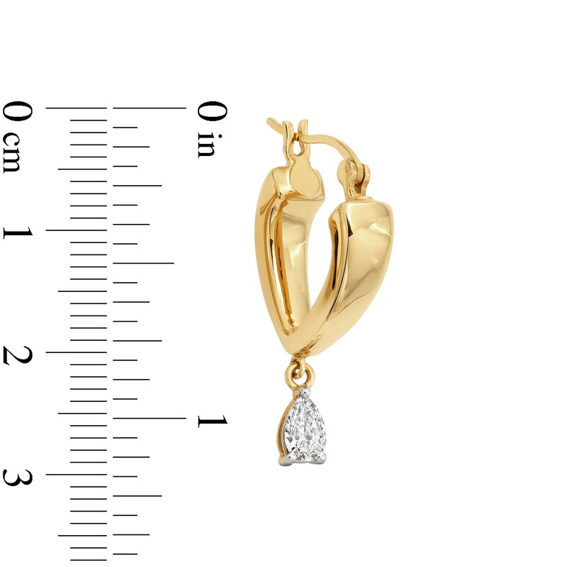 Main Image 3 of 1/2 CT. T.W. Pear-Shaped Certified Lab-Grown Diamond Solitaire Drop Earrings in 14K Gold (F/SI2)