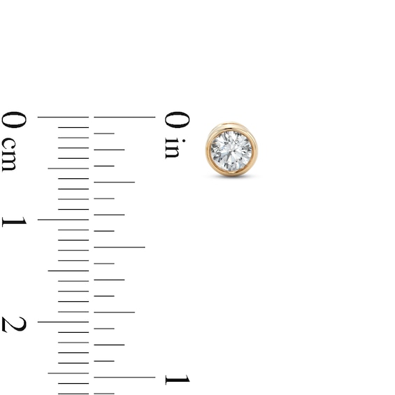 1/3 CT. T.w. Certified Lab-Grown Diamond Bezel-Set Solitaire Stud Earrings in 14K Gold (F/Si2)