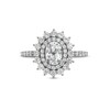 Thumbnail Image 4 of Oval White Lab-Created Sapphire Double Starburst Frame Pendant, Stud Earrings and Ring Set in Sterling Silver - Size 7
