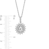 Thumbnail Image 5 of Oval White Lab-Created Sapphire Double Starburst Frame Pendant, Stud Earrings and Ring Set in Sterling Silver - Size 7