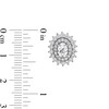 Thumbnail Image 6 of Oval White Lab-Created Sapphire Double Starburst Frame Pendant, Stud Earrings and Ring Set in Sterling Silver - Size 7