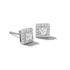 Thumbnail Image 1 of 1/2 CT. T.W. Princess-Cut Certified Lab-Grown Diamond Frame Stud Earrings in 14K White Gold (F/SI2)
