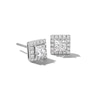 Thumbnail Image 1 of 1 CT. T.W. Princess-Cut Certified Lab-Grown Diamond Frame Stud Earrings in 14K White Gold (F/SI2)