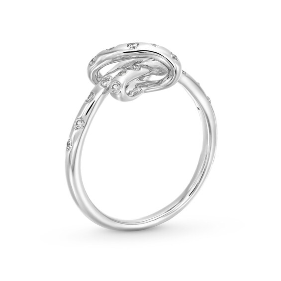 1/5 CT. T.w. Certified Lab-Grown Diamond Bubbles Knot Ring in 10K White Gold (F/Si2)